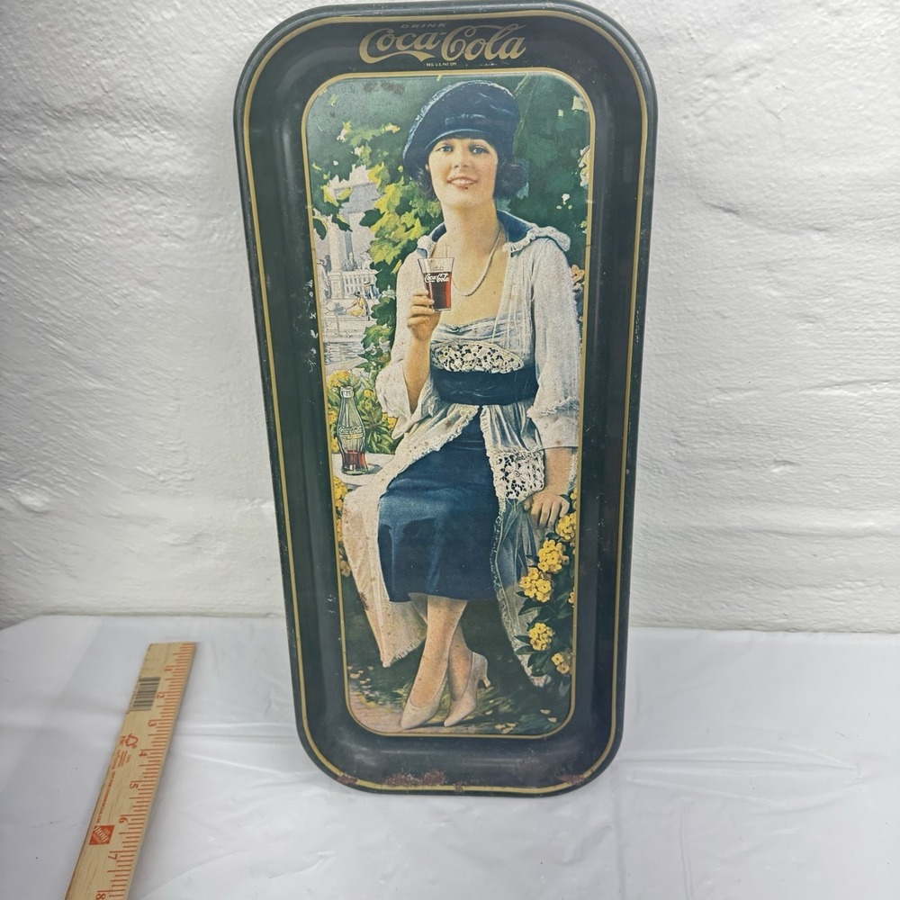 VIntage All Original 1973 Drink Coca Cola Metal Tray 19" X 8 1/2" Printed In USA